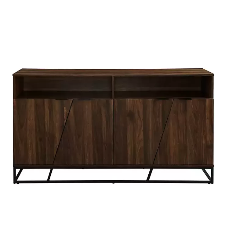 Dark Walnut Angled Door Wooden Sideboard Cabinet>Kirklands Home Store