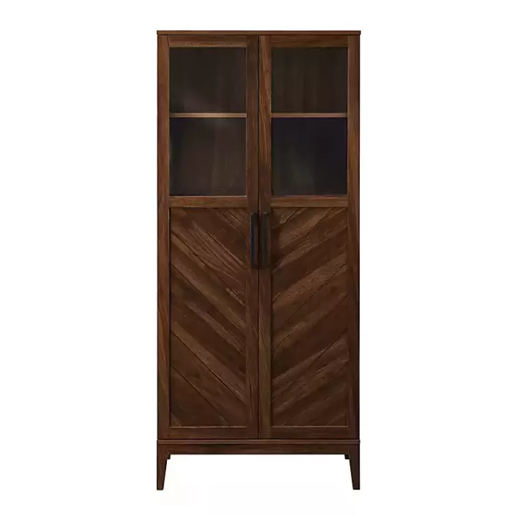 Dark Walnut Chevron Wooden Storage Cabinet>Kirklands Home Store