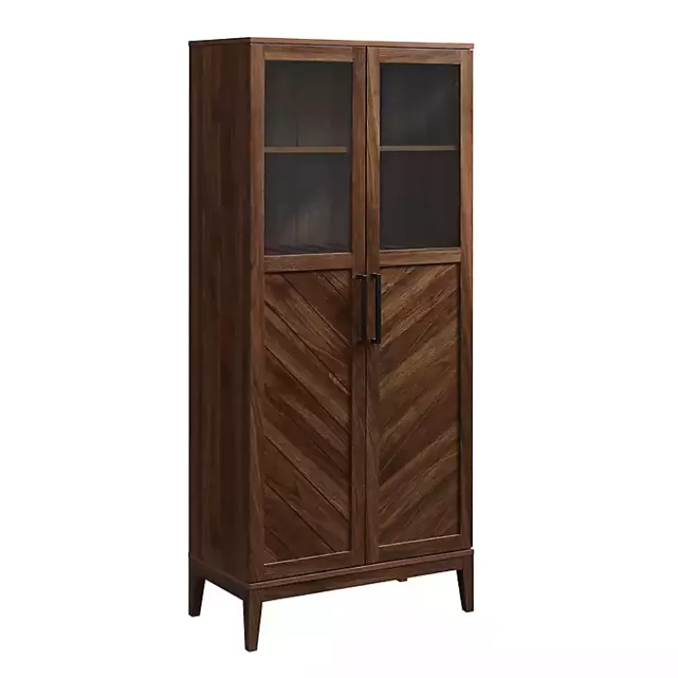 Dark Walnut Chevron Wooden Storage Cabinet>Kirklands Home Store