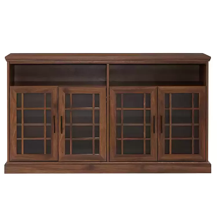dark_walnut_glass_door_classic_tv_stand_2.webp Dark Walnut Glass Door Classic TV Stand>Kirklands Home Sale