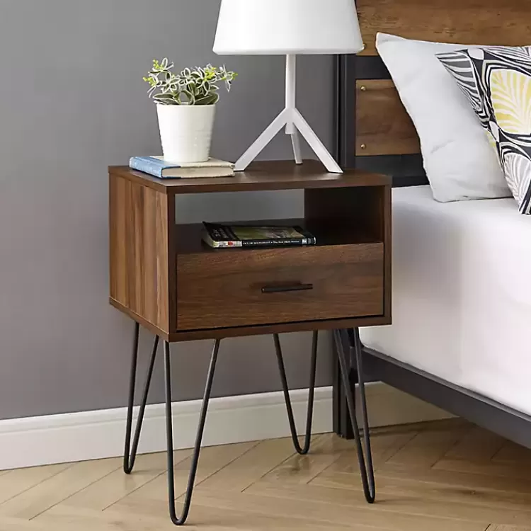 Dark Walnut Modern Farmhouse Side Table>Kirklands Home Clearance