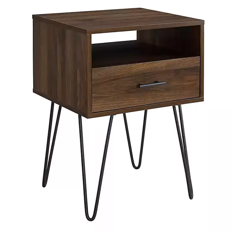 Dark Walnut Modern Farmhouse Side Table>Kirklands Home Clearance