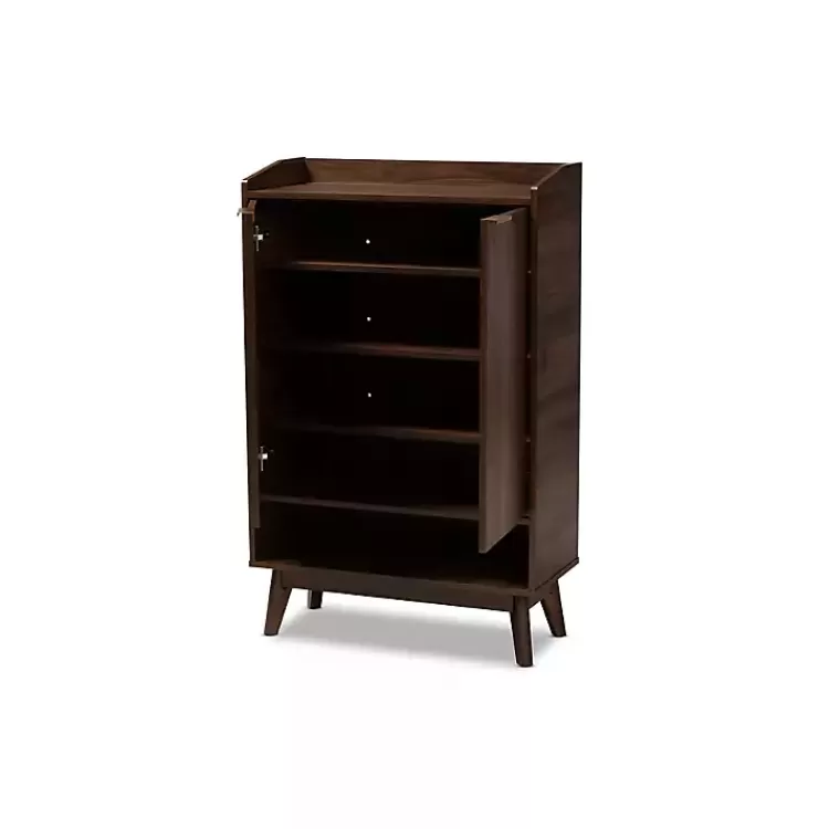 Dark Walnut 5-Shelf Wooden Shoe Cabinet>Kirklands Home Hot