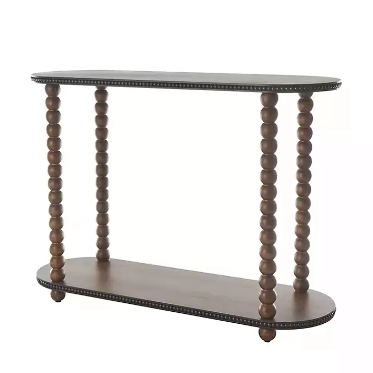 Dark Wood Beaded Spindle Console Table>Kirklands Home Fashion
