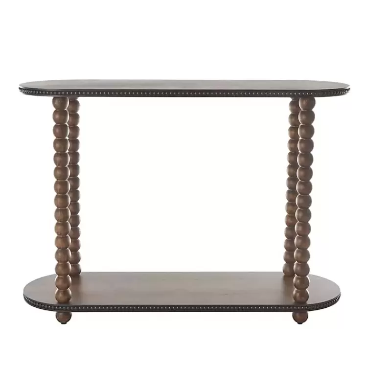 dark_wood_beaded_spindle_console_table_2.webp Dark Wood Beaded Spindle Console Table>Kirklands Home Fashion