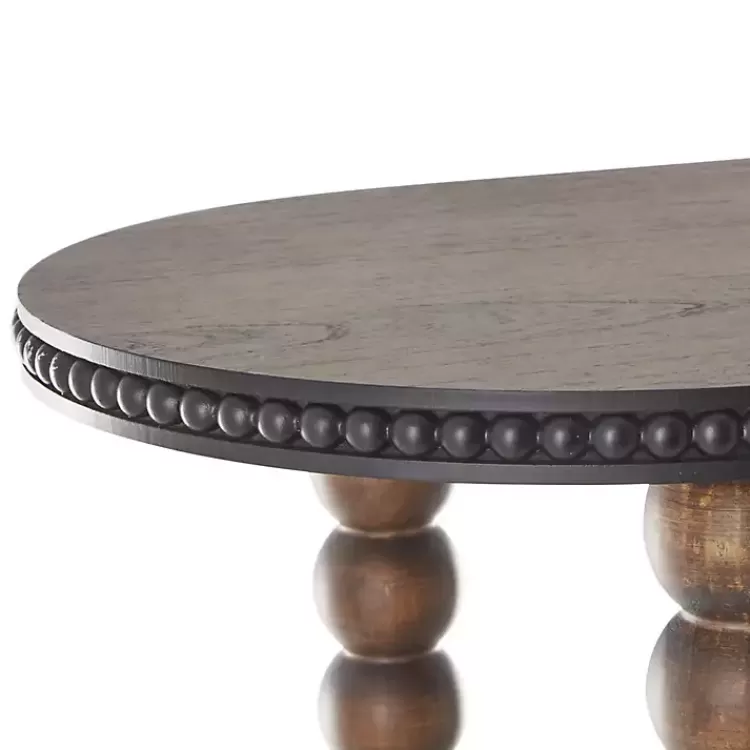dark_wood_beaded_spindle_console_table_3.webp Dark Wood Beaded Spindle Console Table>Kirklands Home Fashion