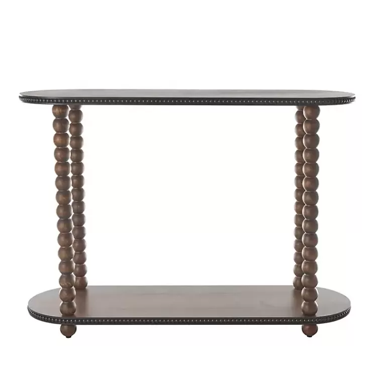 dark_wood_beaded_spindle_console_table_5.webp Dark Wood Beaded Spindle Console Table>Kirklands Home Fashion