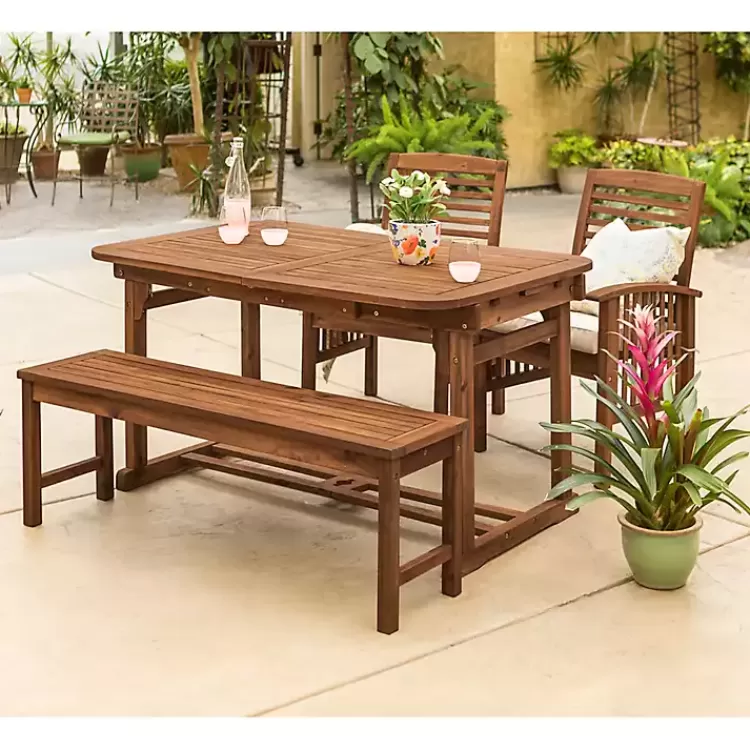 Dark Wood Slat Back 4-pc. Outdoor Dining Set>Kirklands Home Outlet