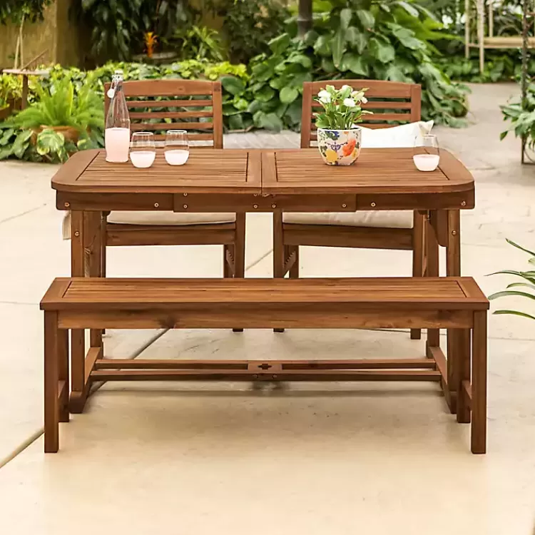 Dark Wood Slat Back 4-pc. Outdoor Dining Set>Kirklands Home Outlet