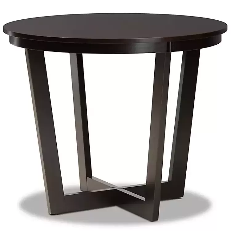 dark_wooden_interlocked_base_pc_dining_set_2.webp Dark Wooden Interlocked Base 5-pc. Dining Set>Kirklands Home Best