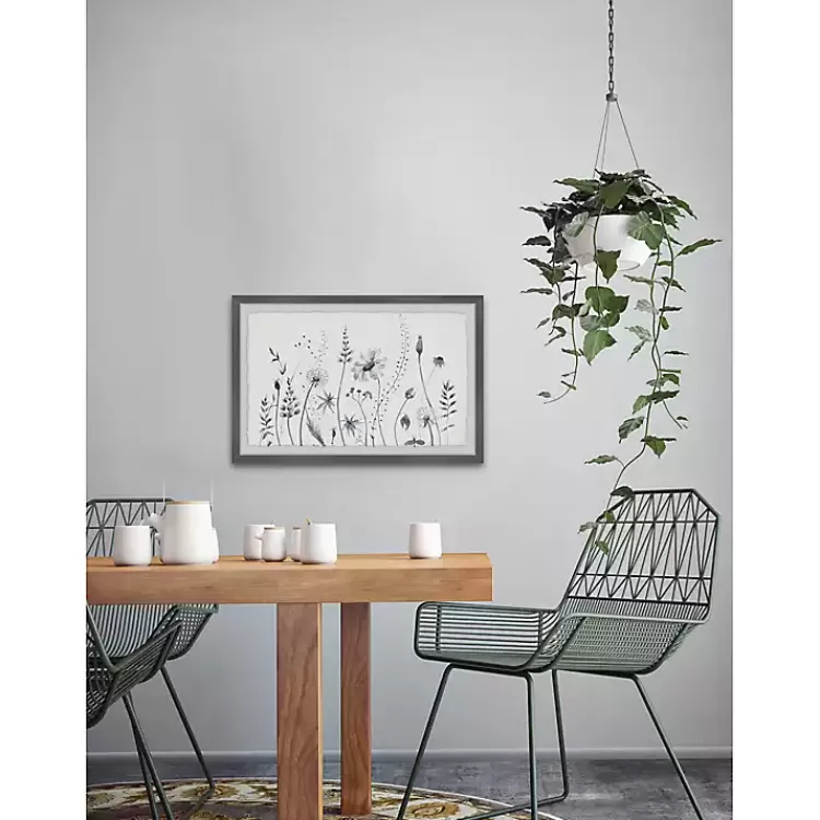 deckled_gray_flower_fields_framed_art_print_2.webp Deckled Gray Flower Fields Framed Art Print>Kirklands Home Store