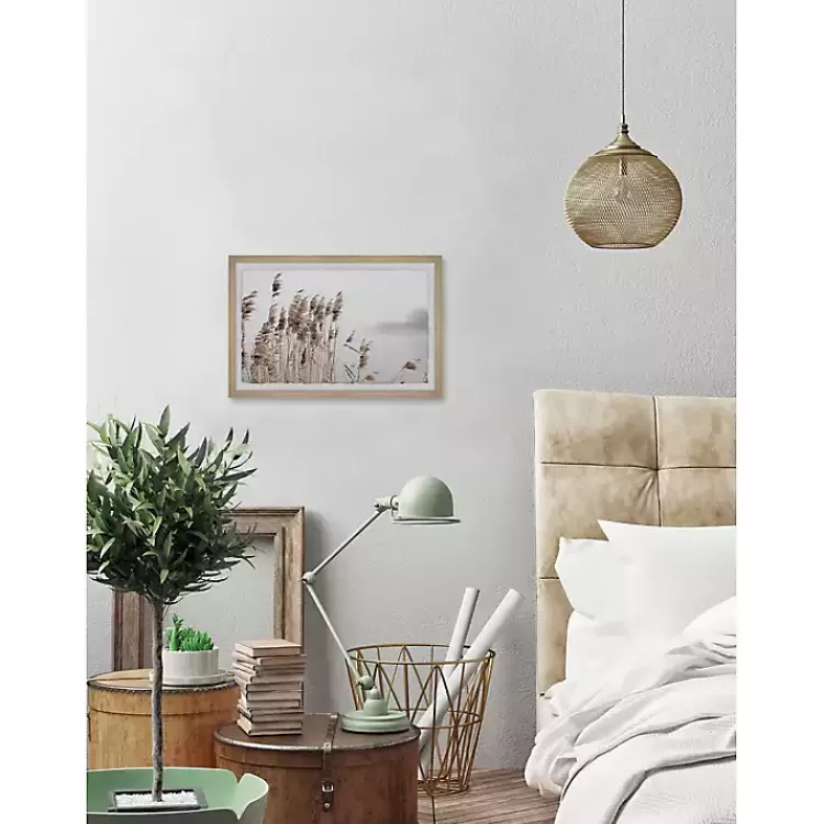 deckled_lakeside_grass_framed_art_print_2.webp Deckled Lakeside Grass Framed Art Print>Kirklands Home Flash Sale