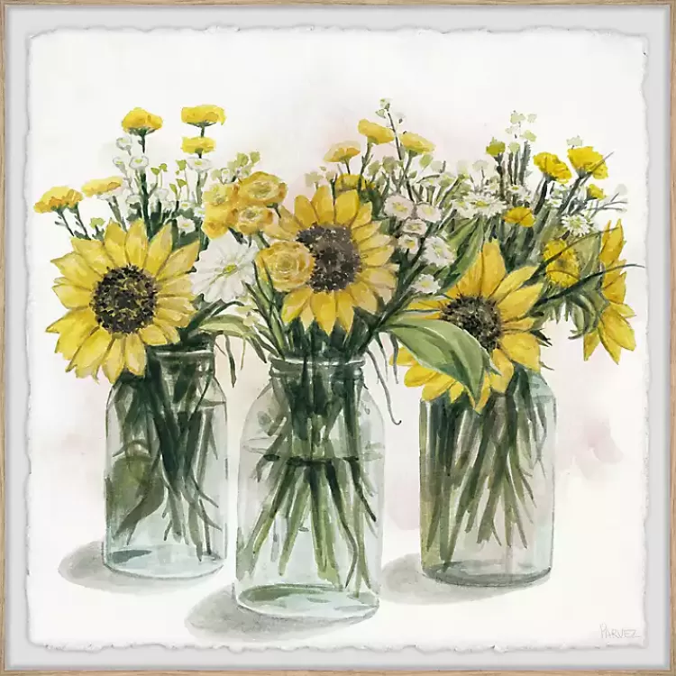 Deckled Sunflower Trio Framed Art Print>Kirklands Home Best