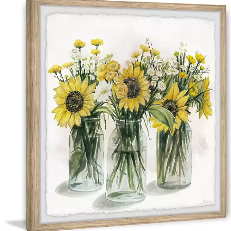 Deckled Sunflower Trio Framed Art Print>Kirklands Home Best