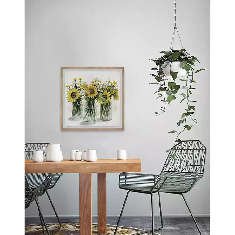 deckled_sunflower_trio_framed_art_print_4.webp Deckled Sunflower Trio Framed Art Print>Kirklands Home Best