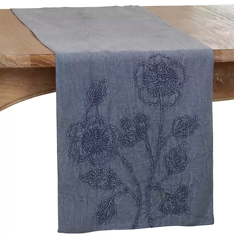 Deep Floral Embroidered Table Runner>Kirklands Home Discount