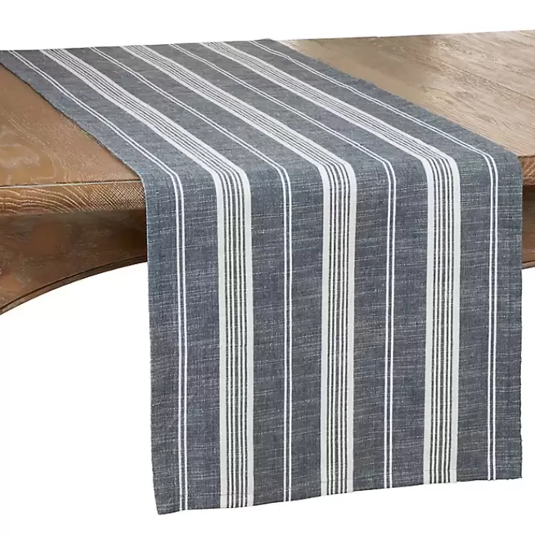 Deep Blue Thin Striped Table Runner>Kirklands Home Cheap