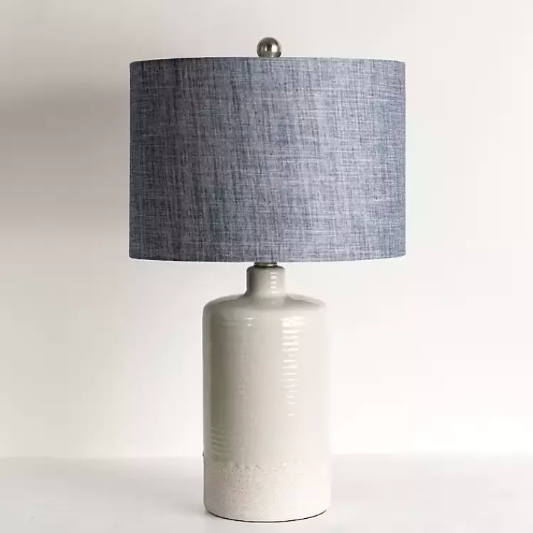 Denim Shade Ribbed Table Lamp>Kirklands Home Flash Sale