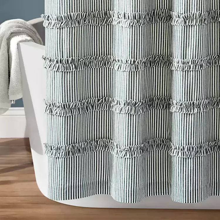 denim_blue_vintage_stripe_shower_curtain_3.webp Denim Vintage Stripe Shower Curtain>Kirklands Home Store