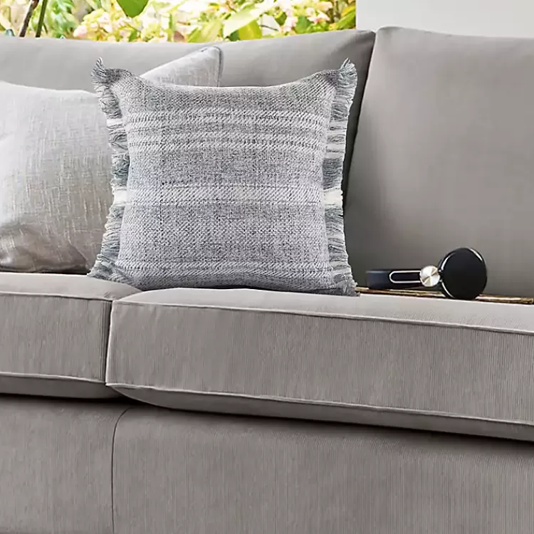 Denim Contemporary Stripe Outdoor Throw Pillow>Kirklands Home Clearance