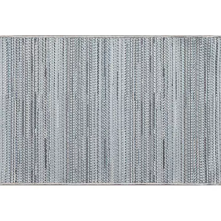 Denim Woven Lines Indoor/Outdoor Accent Rug, 2x2>Kirklands Home Flash Sale