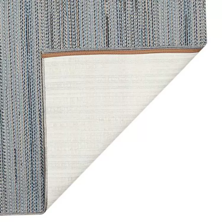 Denim Woven Lines Indoor/Outdoor Runner, 1x4>Kirklands Home Outlet