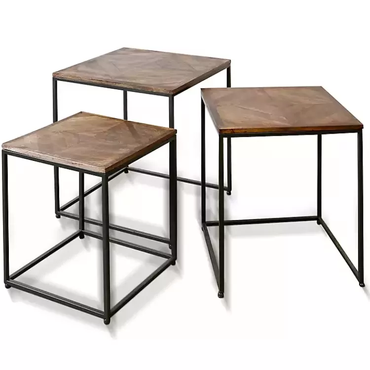 Diamond Wood Top Nesting Accent Tables, Set of 3>Kirklands Home Flash Sale