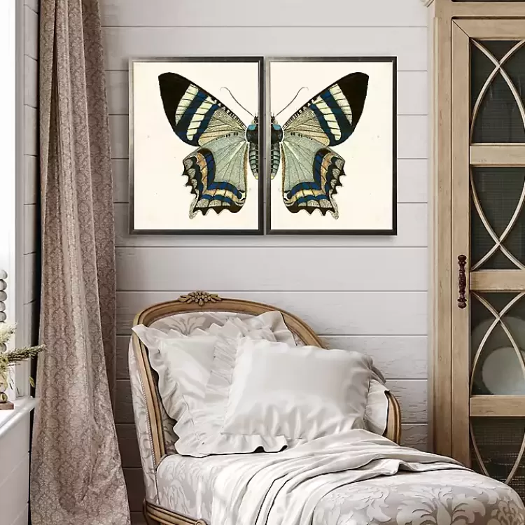 Diptych Butterfly Framed Art Print, Set of 2>Kirklands Home Outlet