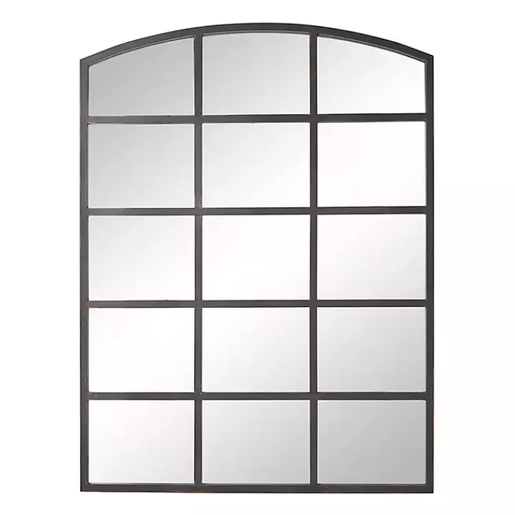 Distressed Metal Windowpane Arched Mirror>Kirklands Home Sale