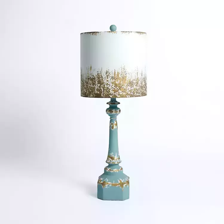 Distressed Blue Painted Metal Shade Table Lamp>Kirklands Home Shop