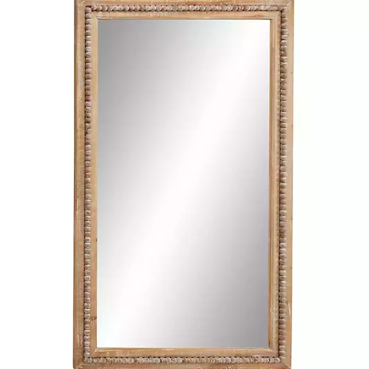Distressed Brown Beaded Wall Mirror>Kirklands Home Sale