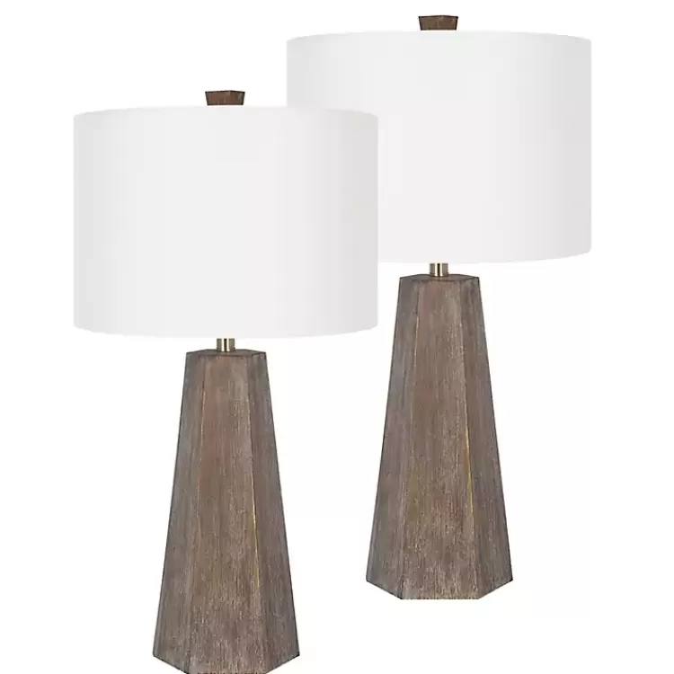 Distressed Brown Hexagonal Table Lamps, Set of 2>Kirklands Home Outlet
