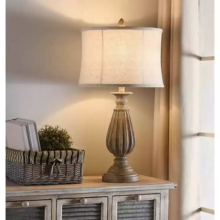 Distressed Brown Spindle Table Lamp>Kirklands Home Best Sale