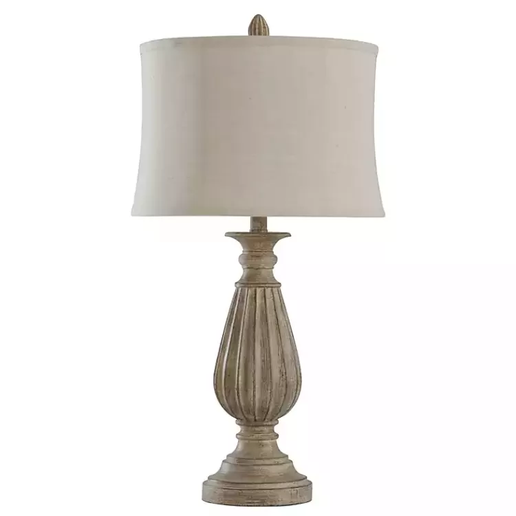 distressed_brown_spindle_table_lamp_2.webp Distressed Brown Spindle Table Lamp>Kirklands Home Best Sale