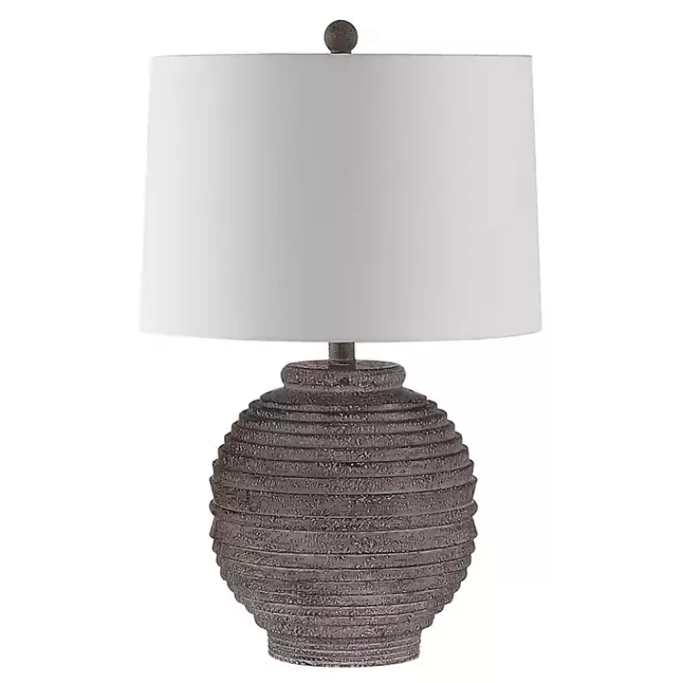 Distressed Charcoal Textured Resin Table Lamp>Kirklands Home New