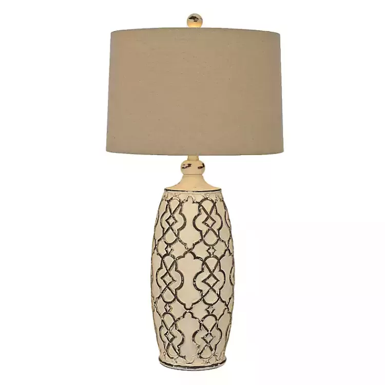 Distressed Cream Lilly Table Lamp>Kirklands Home Outlet