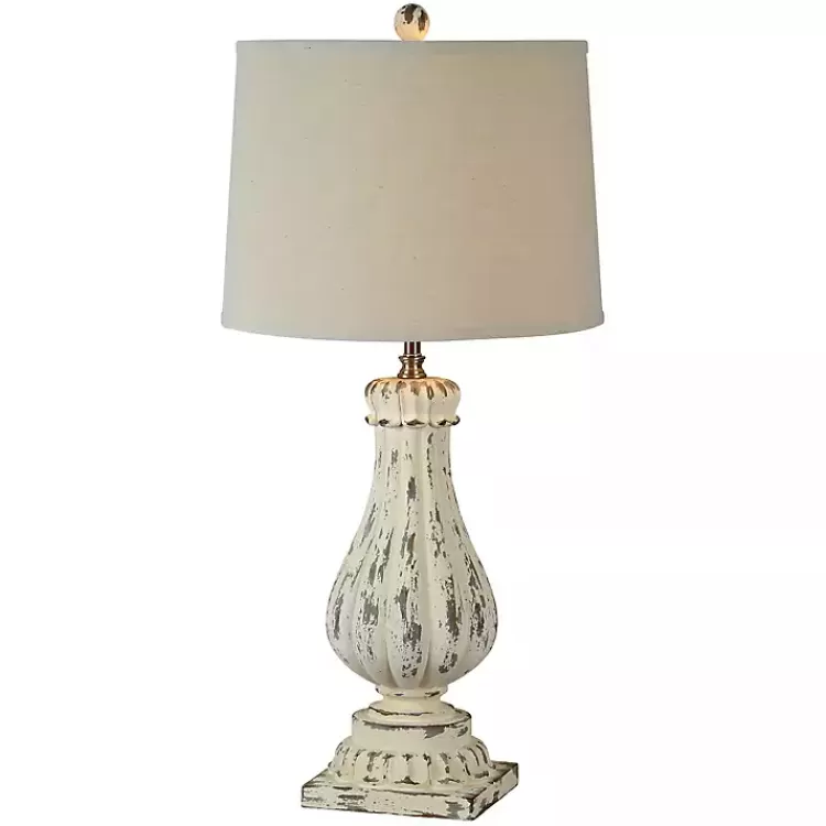 Distressed Cream Resin Table Lamps, Set of 2>Kirklands Home Store