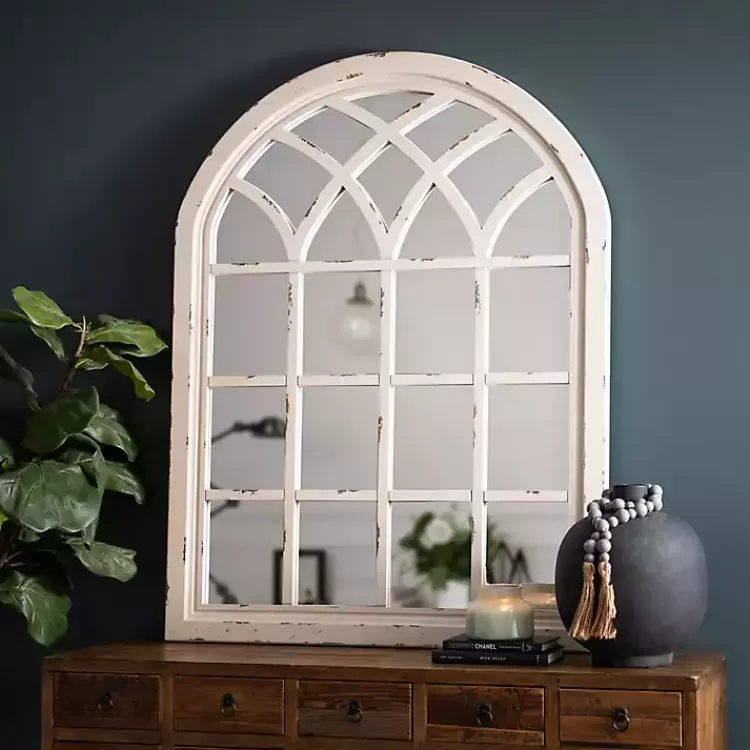 Distressed Cream Sadie Arch Mirror>Kirklands Home Clearance