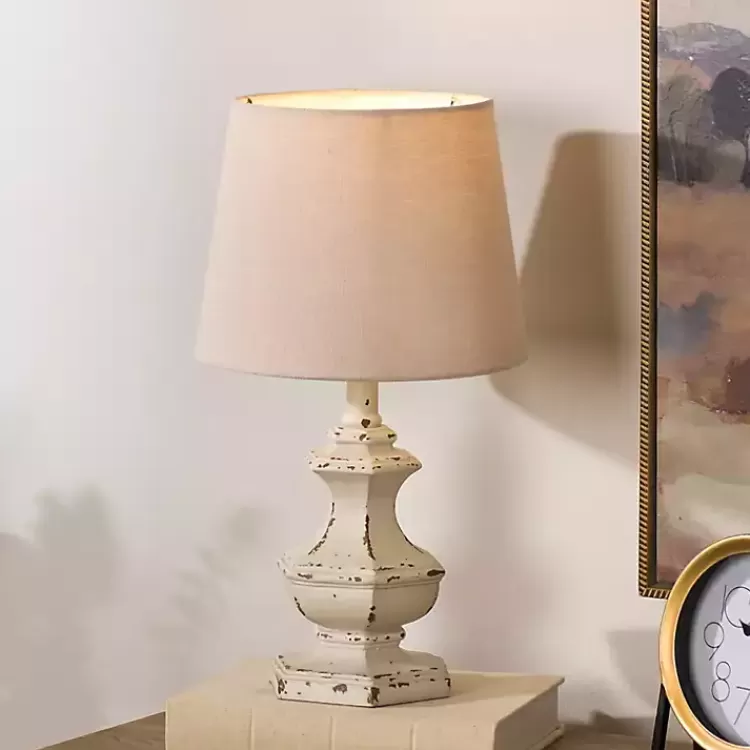 Distressed Cream Sculpted Urn Table Lamp>Kirklands Home Fashion