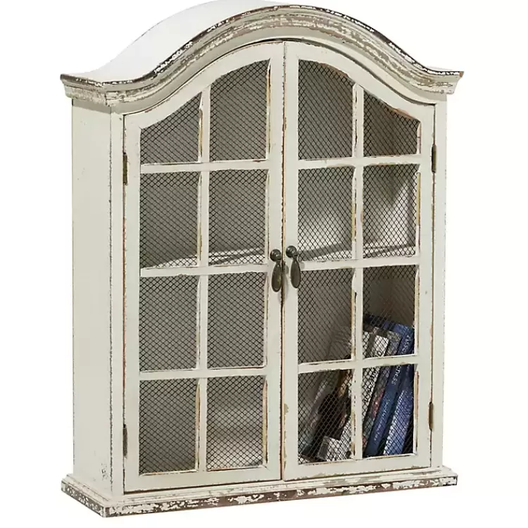 Distressed Cream Wood Wall Cabinet>Kirklands Home Best