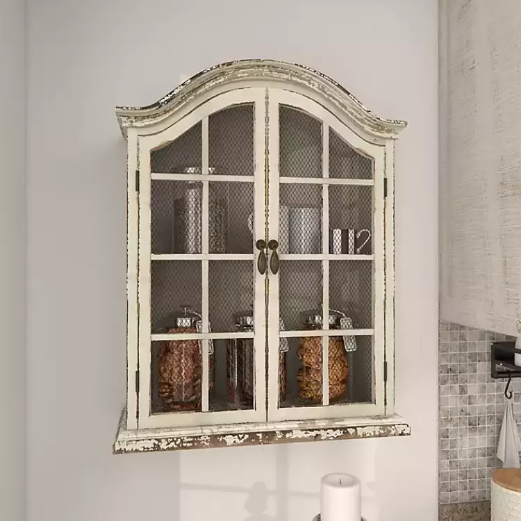 distressed_cream_wood_wall_cabinet_8.webp Distressed Cream Wood Wall Cabinet>Kirklands Home Best