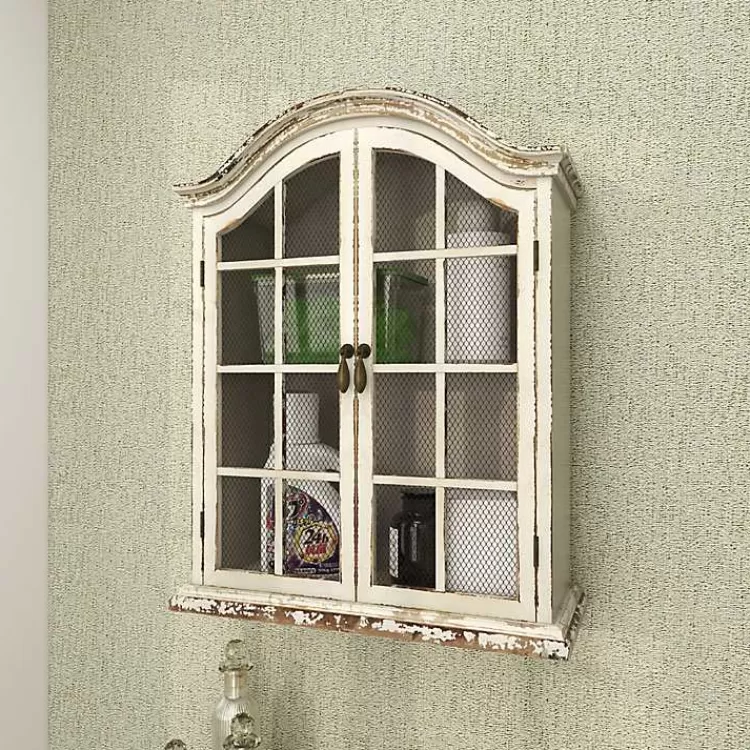 distressed_cream_wood_wall_cabinet_9.webp Distressed Cream Wood Wall Cabinet>Kirklands Home Best