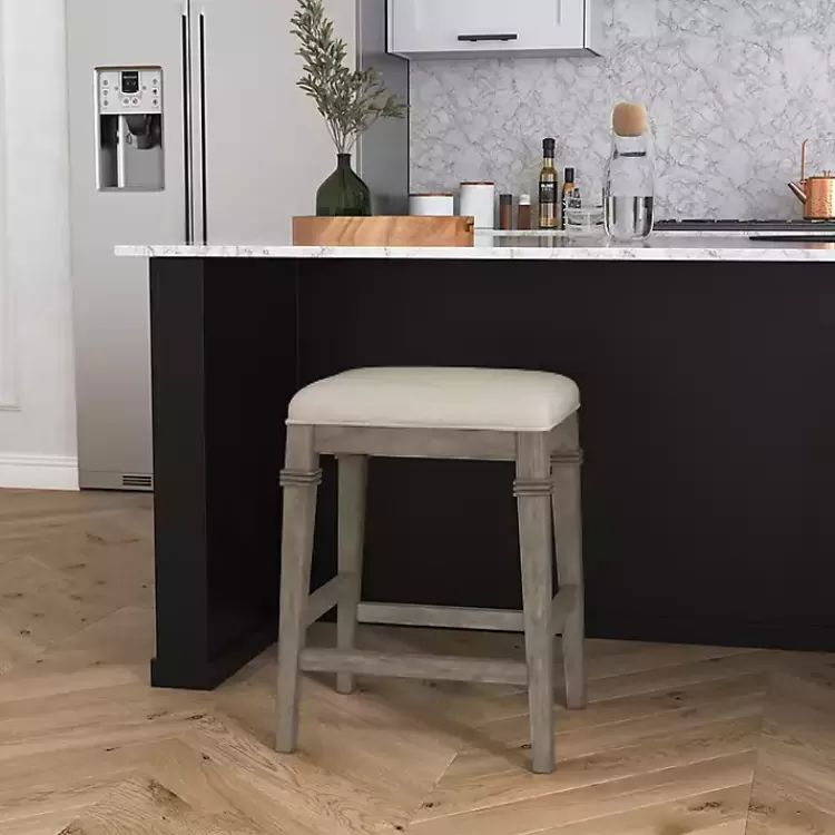 Distressed Gray and Beige Counter Stool>Kirklands Home Best Sale