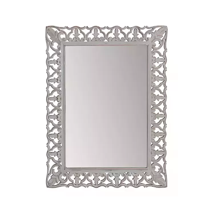 Distressed Gray Botanical Rectangle Wall Mirror>Kirklands Home Best Sale