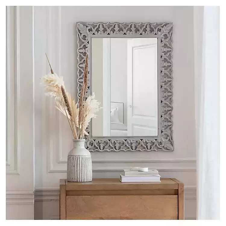 distressed_gray_botanical_rectangle_wall_mirror_2.webp Distressed Gray Botanical Rectangle Wall Mirror>Kirklands Home Best Sale