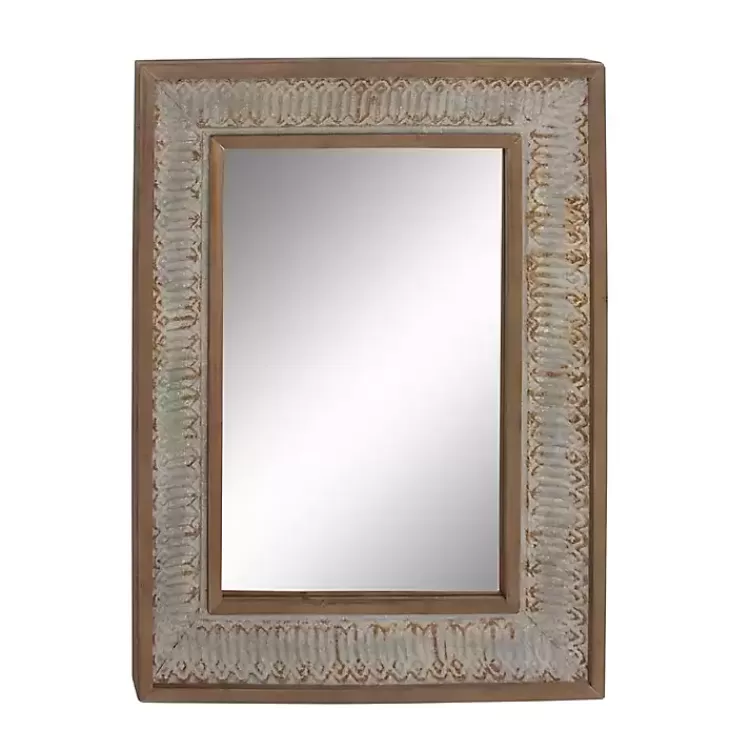 Distressed Gray Wood Rectangular Wall Mirror>Kirklands Home Flash Sale