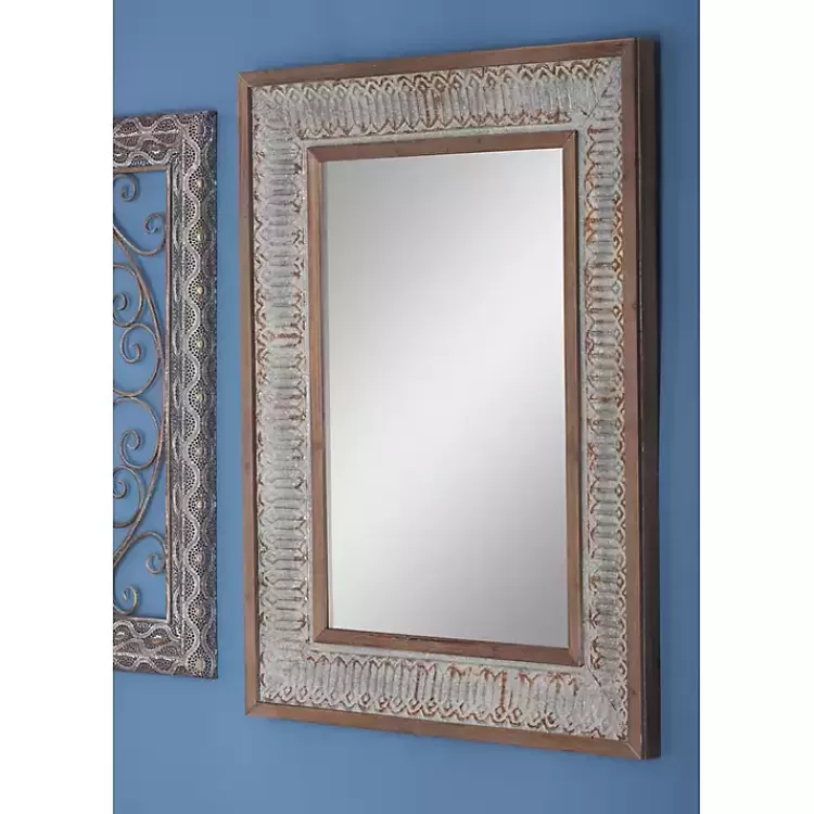 Distressed Gray Wood Rectangular Wall Mirror>Kirklands Home Flash Sale