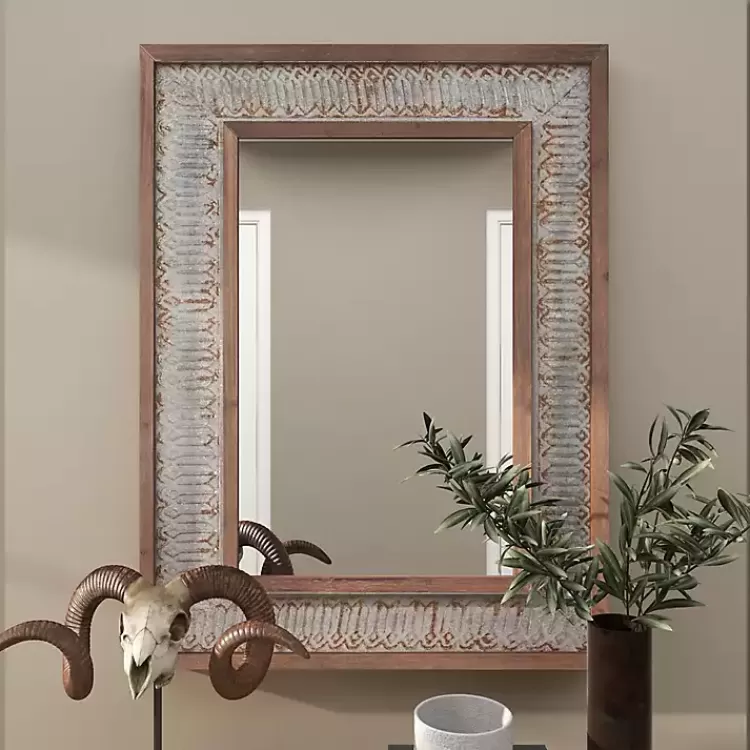 distressed_gray_wood_rectangular_wall_mirror_7.webp Distressed Gray Wood Rectangular Wall Mirror>Kirklands Home Flash Sale
