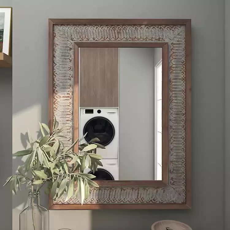 distressed_gray_wood_rectangular_wall_mirror_9.webp Distressed Gray Wood Rectangular Wall Mirror>Kirklands Home Flash Sale