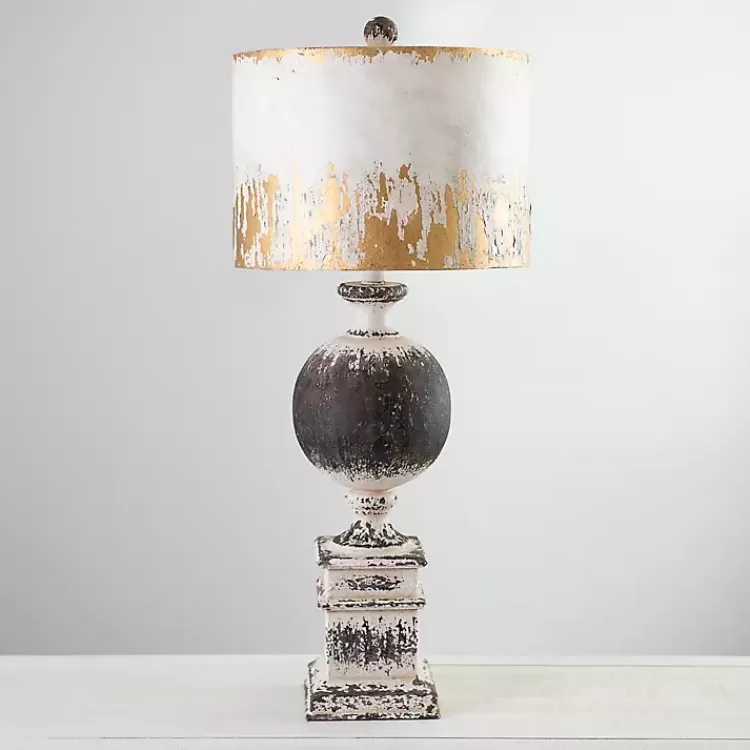 Distressed Round Black Table Lamp>Kirklands Home Discount